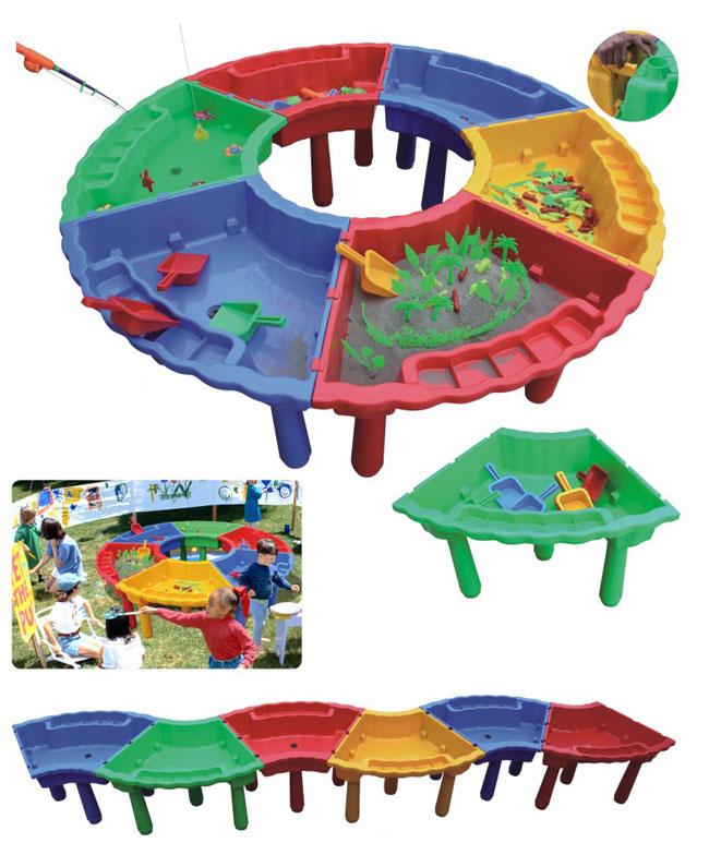 Il campo da giuoco all'aperto dei giocattoli dei bambini scherza i giocattoli per i giocattoli di plastica della superficie freatica della sabbia del mobilio scolastico
