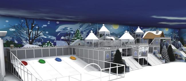 Attrezzatura dell'interno del campo da giuoco di tema del castello della neve per il grande parco ricreativo dell'annuncio pubblicitario dei bambini