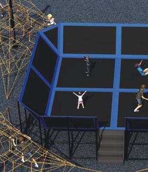 Attrezzatura attiva d'esercitazione all'aperto del parco del trampolino delle strutture di scalata dei bambini grande