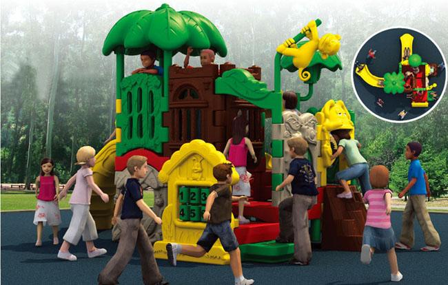 Il cortile dei bambini gioca la struttura all'aperto del gioco del campo da giuoco di plastica del cortile
